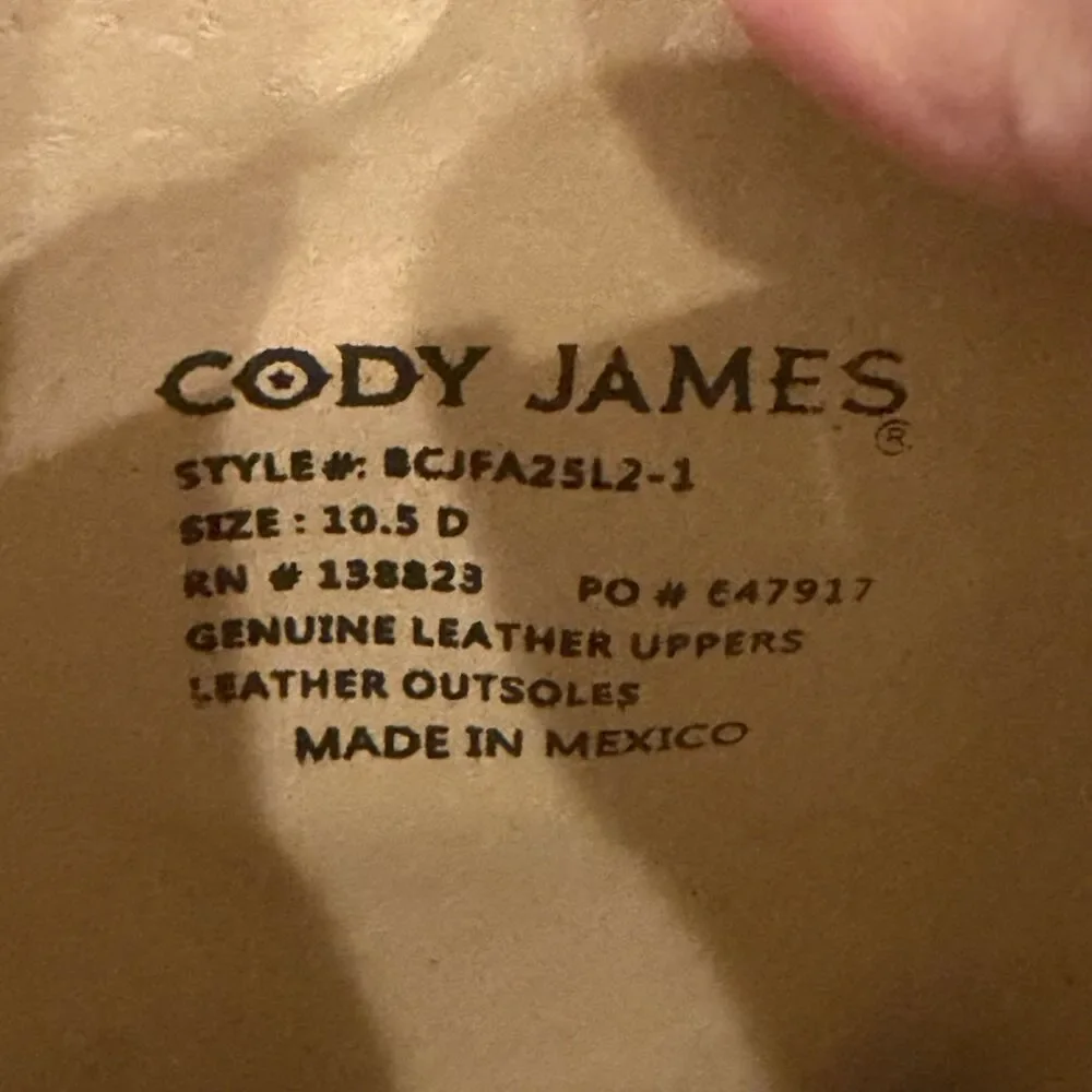 EUC Cody James Men’s Harper Western Boots Size 10.5 Brown Square Toe Cowboy